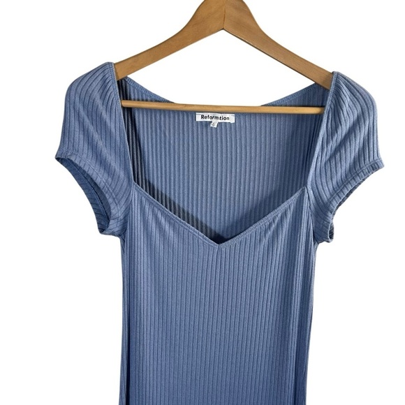 REFORMATION Percy Knit Ribbed Cap Sleeve Mini Dress - Picture 6 of 10